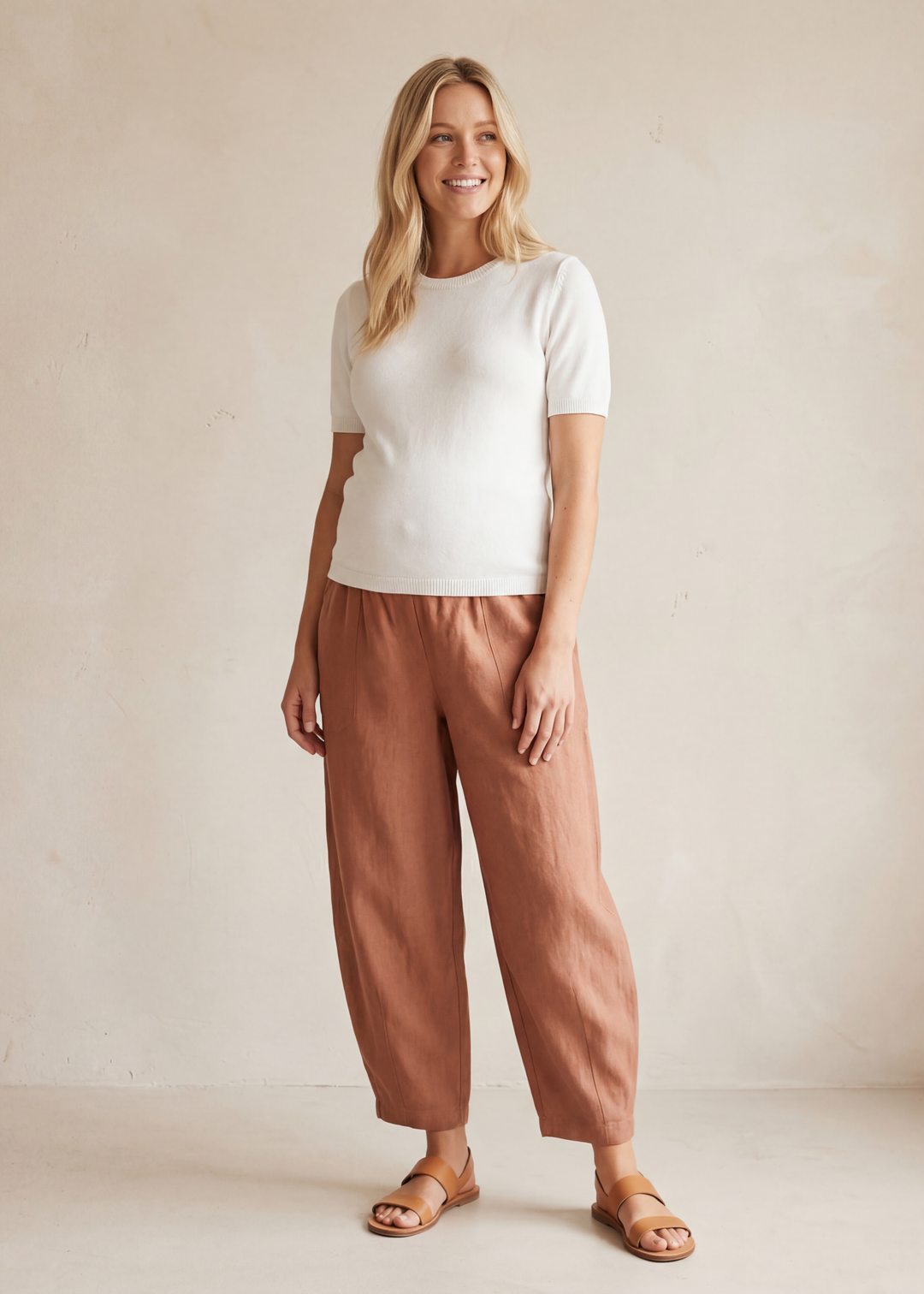 The Everyday Barrel Pant in Linen/Cotton