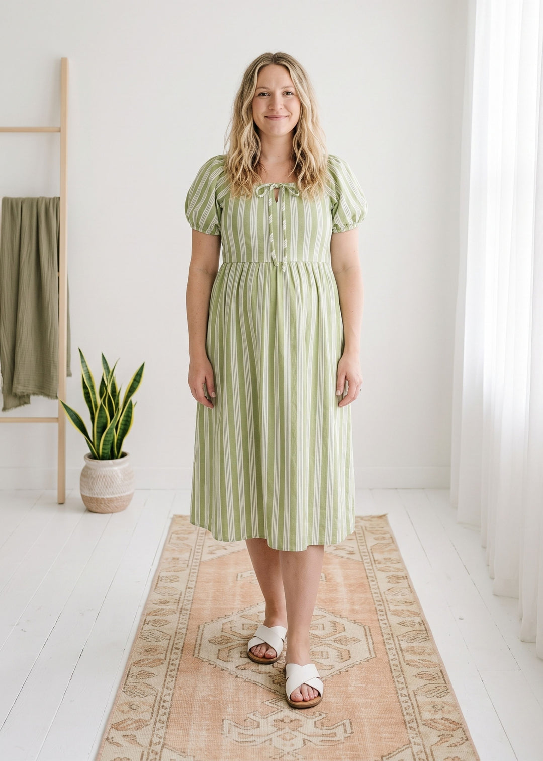 Tie Front Stripe Dress