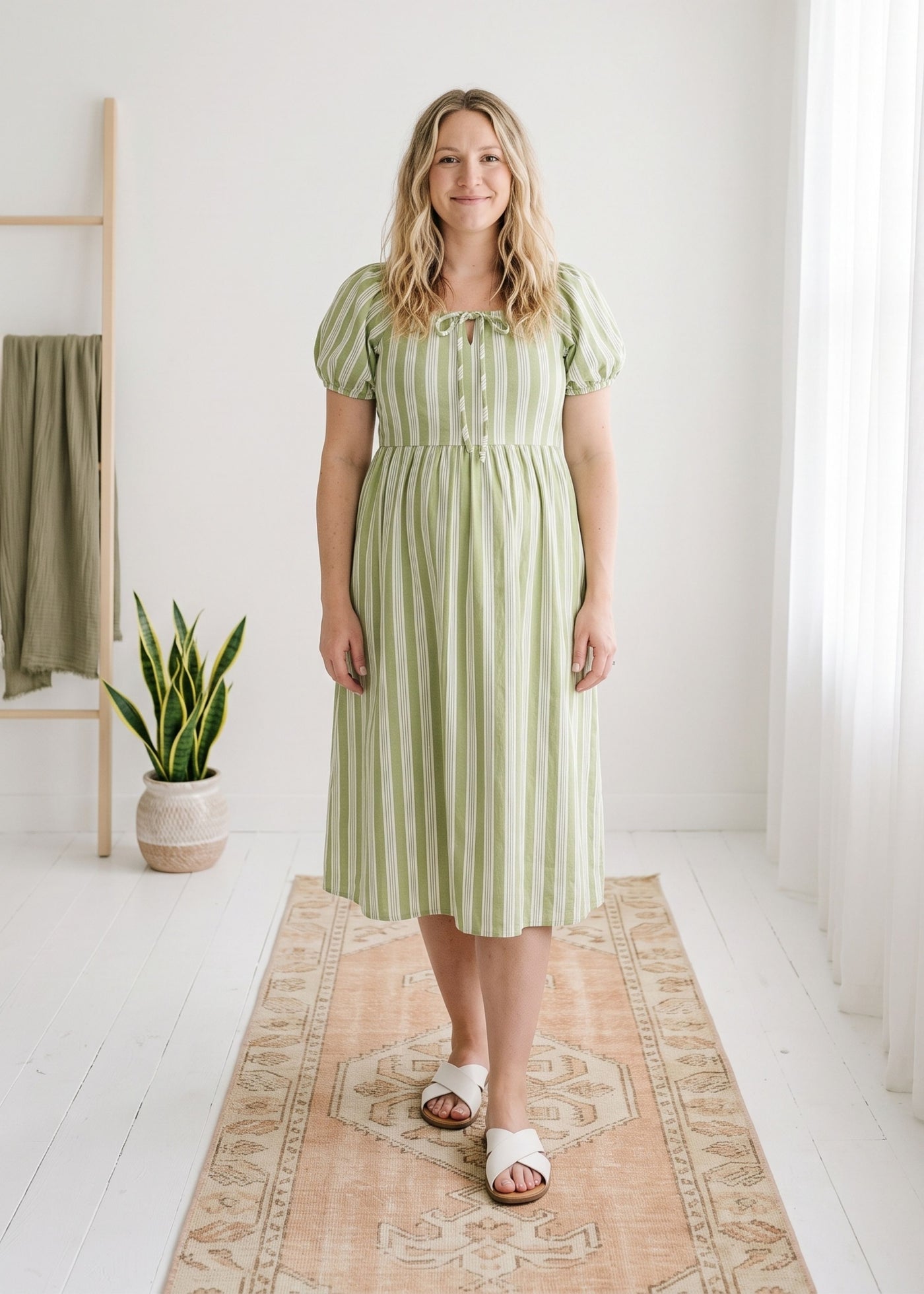 Tie Front Stripe Dress