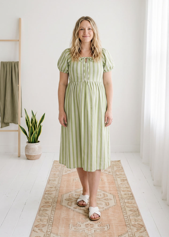 Tie Front Stripe Dress