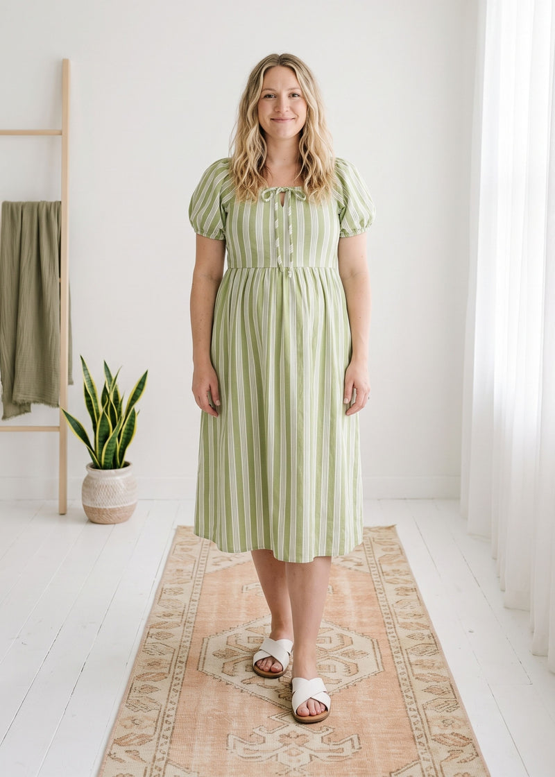 Tie Front Stripe Dress