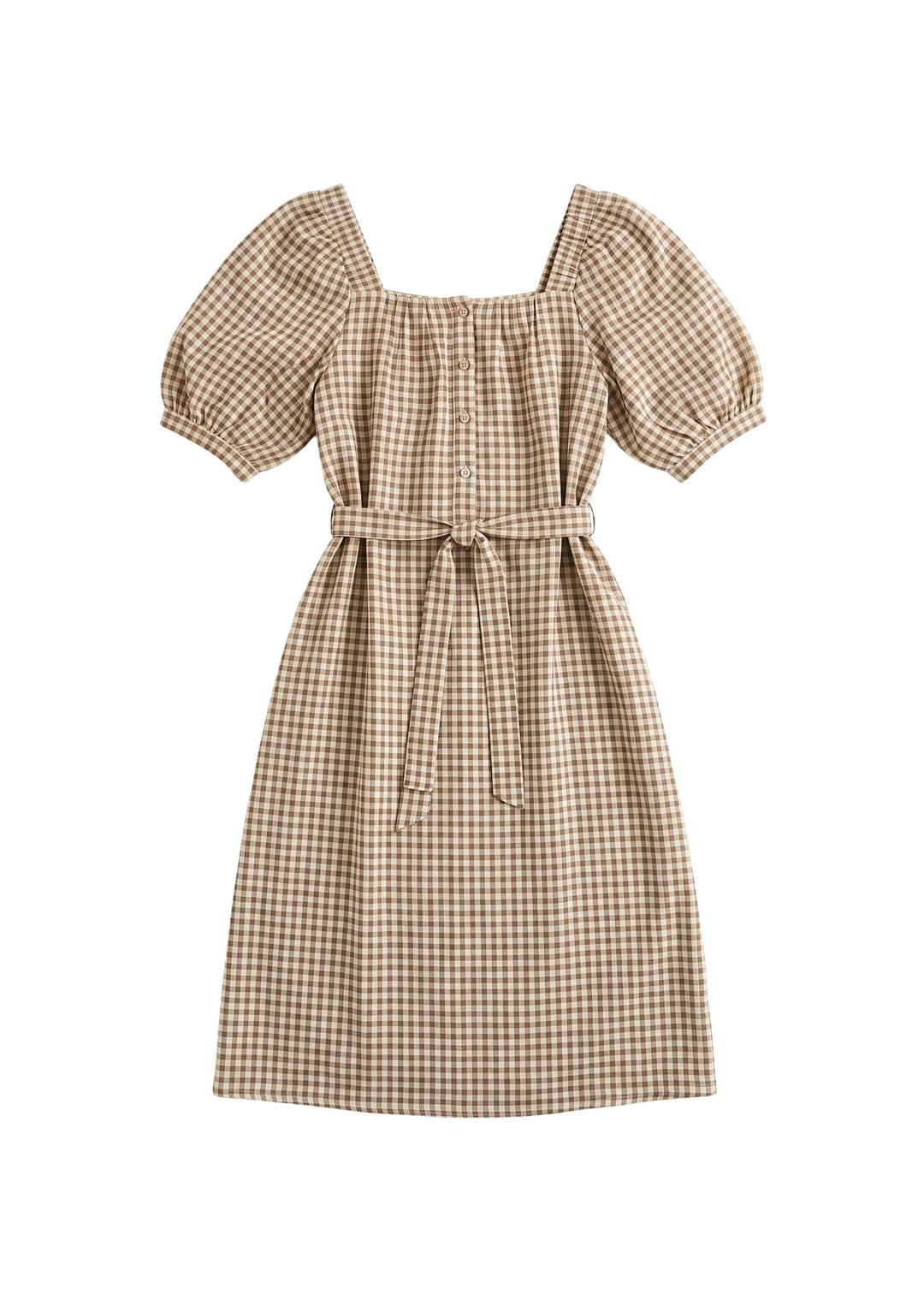 Tie Waist Gingham Dress