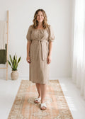Tie Waist Gingham Dress
