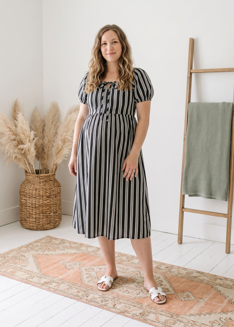 Tie Front Stripe Dress