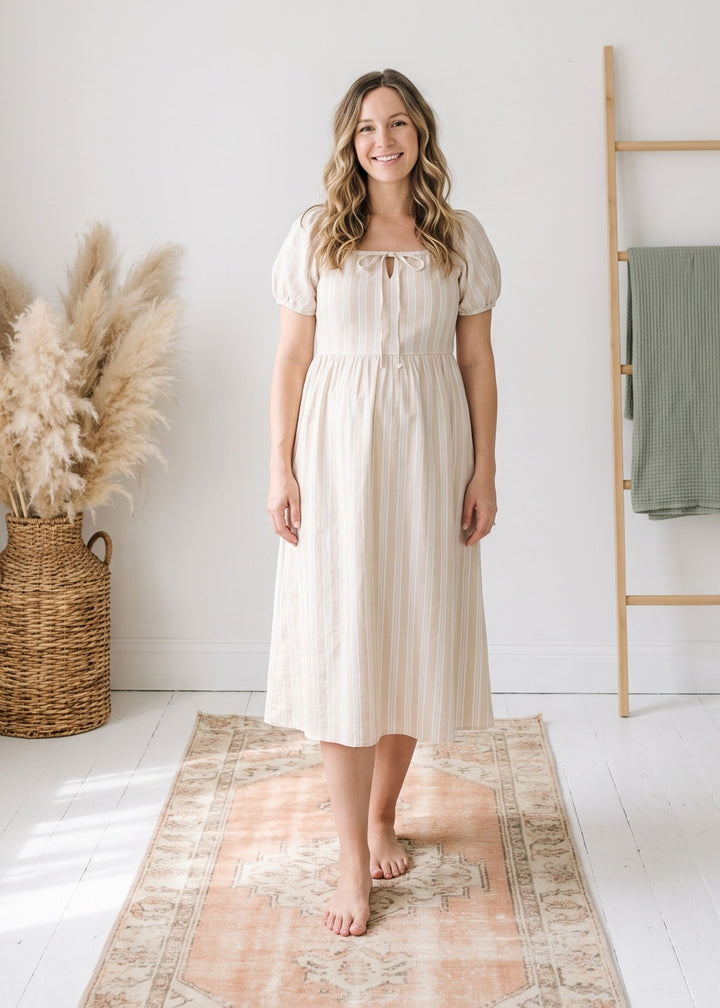 Tie Front Stripe Dress