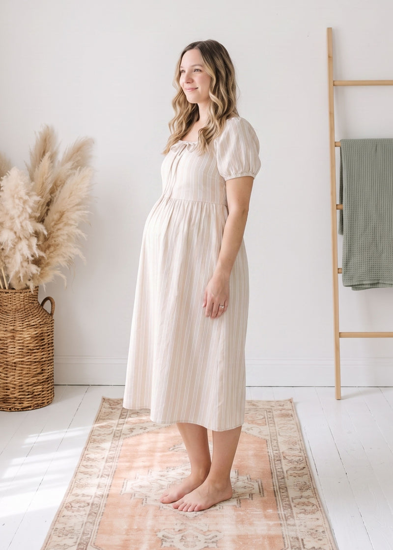 Tie Front Stripe Dress