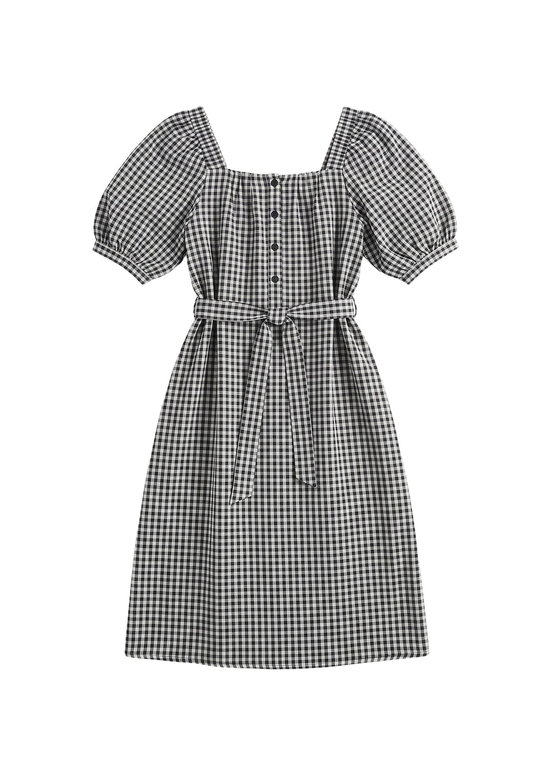 Tie Waist Gingham Dress