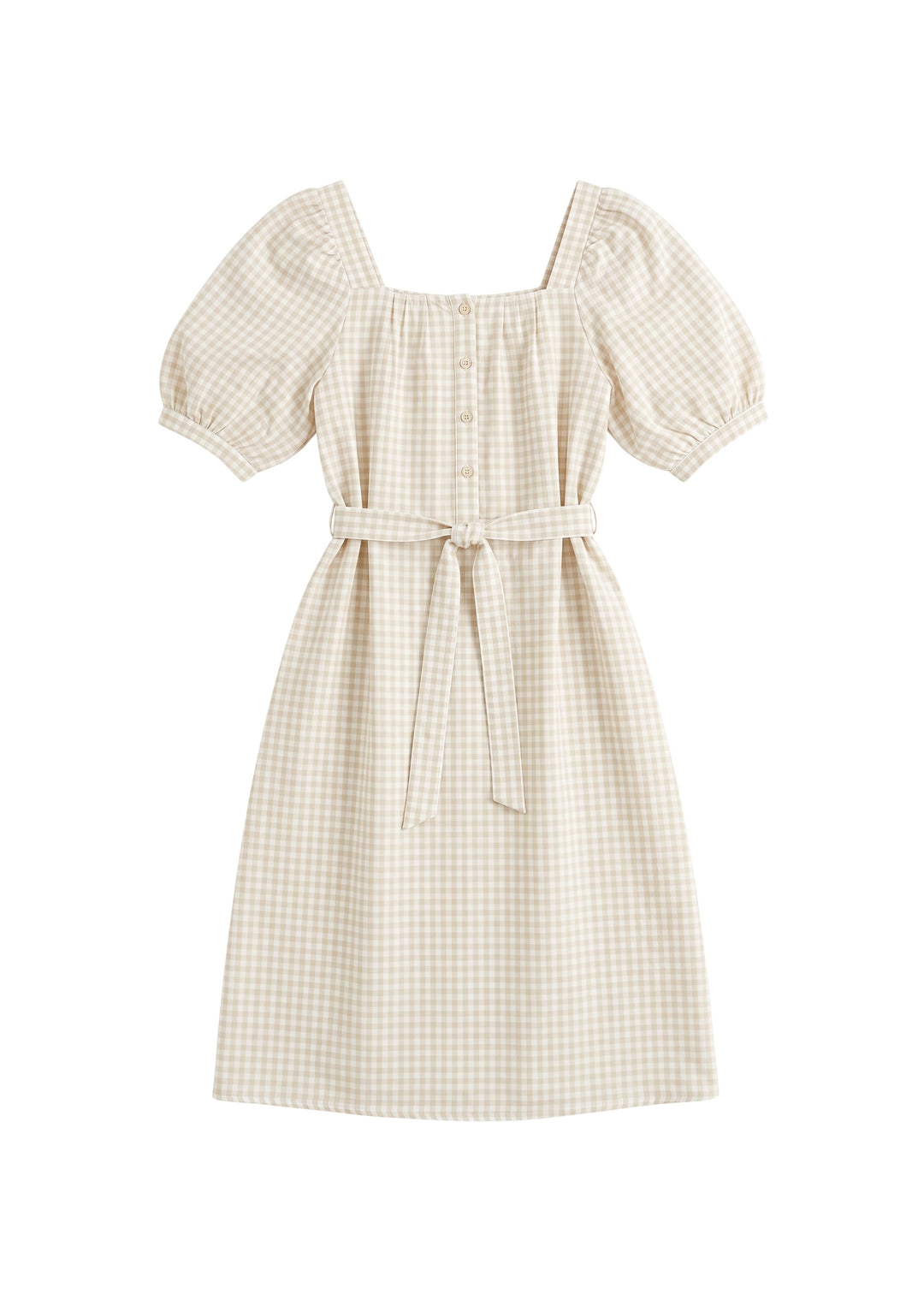 Tie Waist Gingham Dress