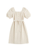 Tie Waist Gingham Dress