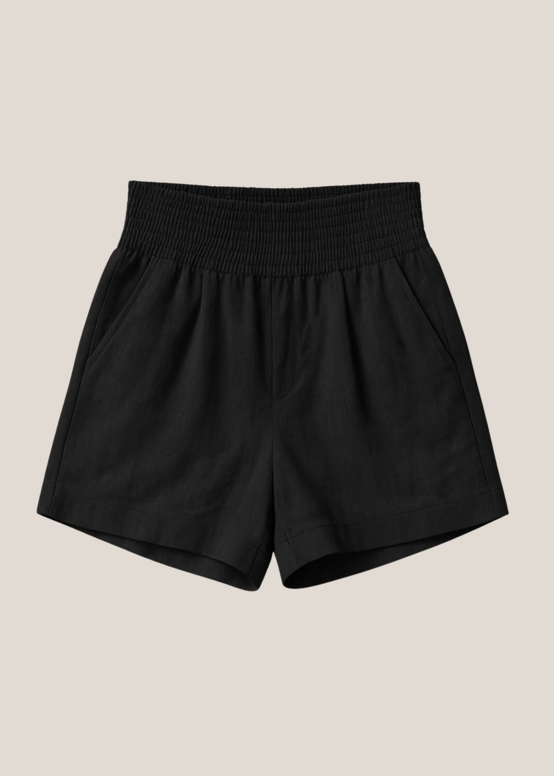 Adaptable Smocked Cotton/Linen Shorts