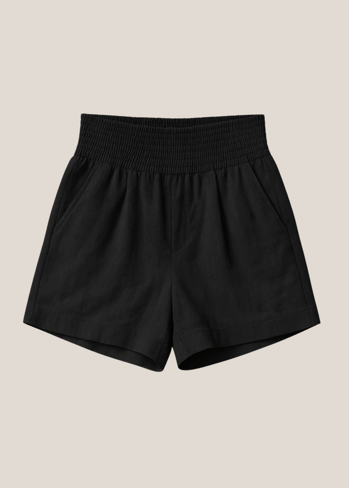Adaptable Smocked Cotton/Linen Shorts