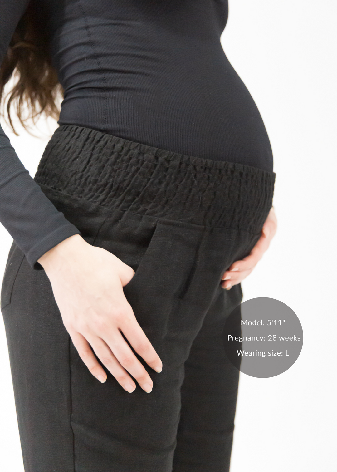 Transitional Maternity Linen Pant - Extended Inseam