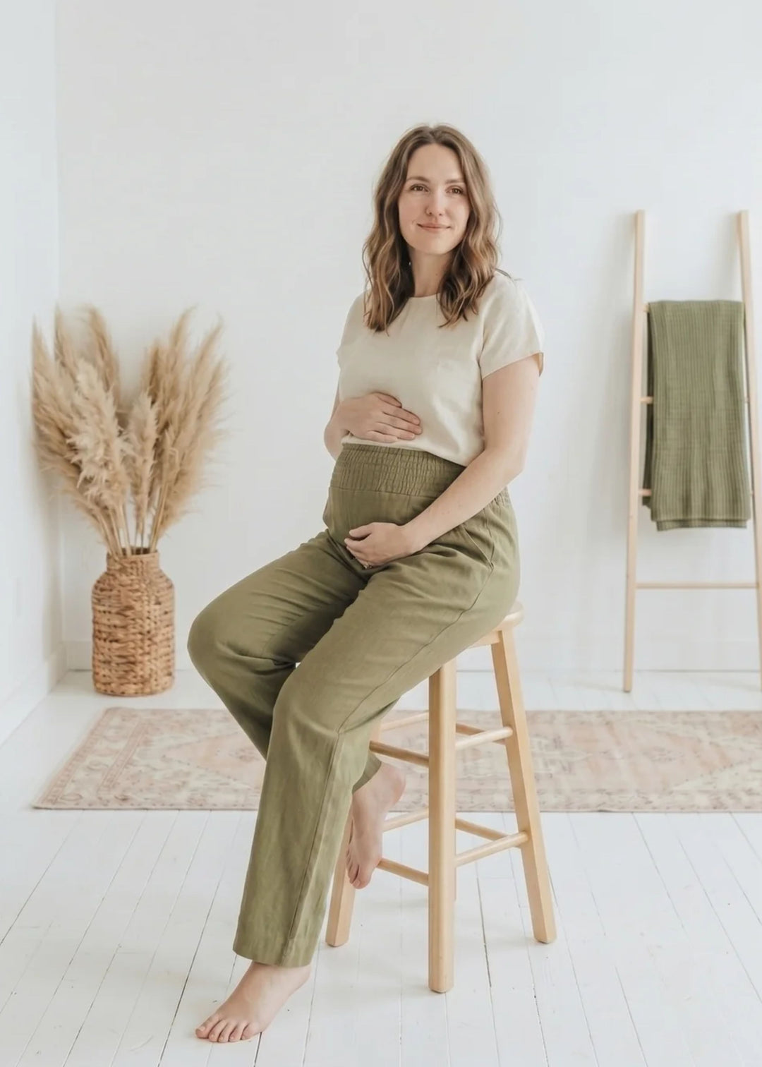 Transitional Straight Leg Smocked Pant in Reedcloth™