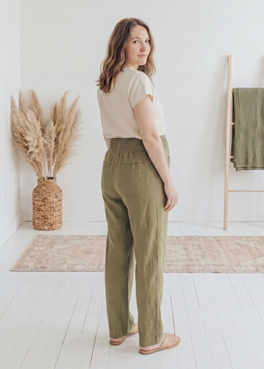 Transitional Straight Leg Smocked Pant in Reedcloth™