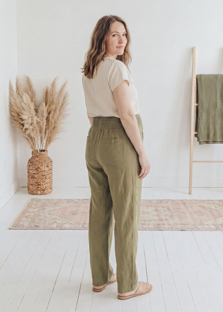 Transitional Straight Leg Smocked Pant in Reedcloth™
