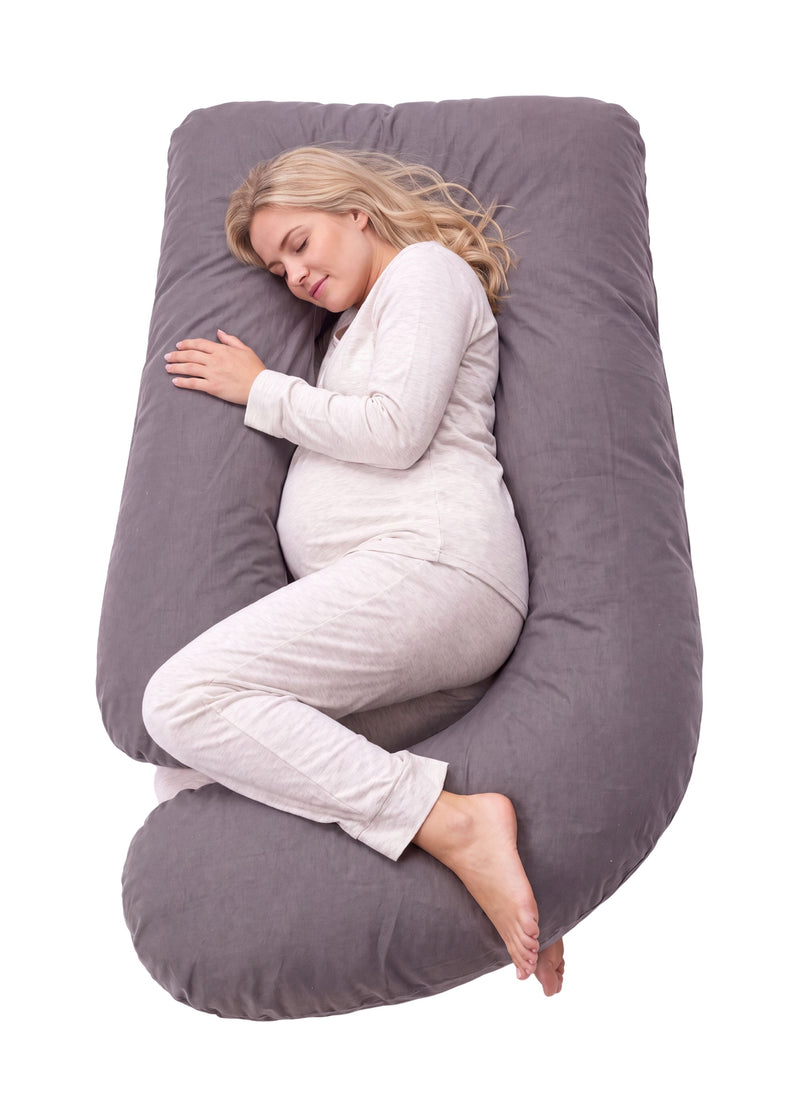 U-Shaped Pregnancy Pillow + Cover in Percale 100% Cotton