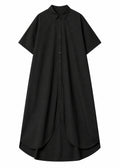 Curved-Hem Shirt Dress in Cotton