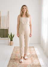 Muslin Jumpsuit in Natural — on model