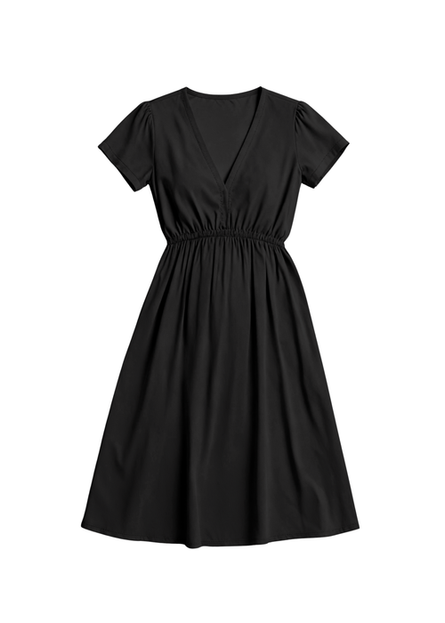 Waist Gathered Sleeveless Dress