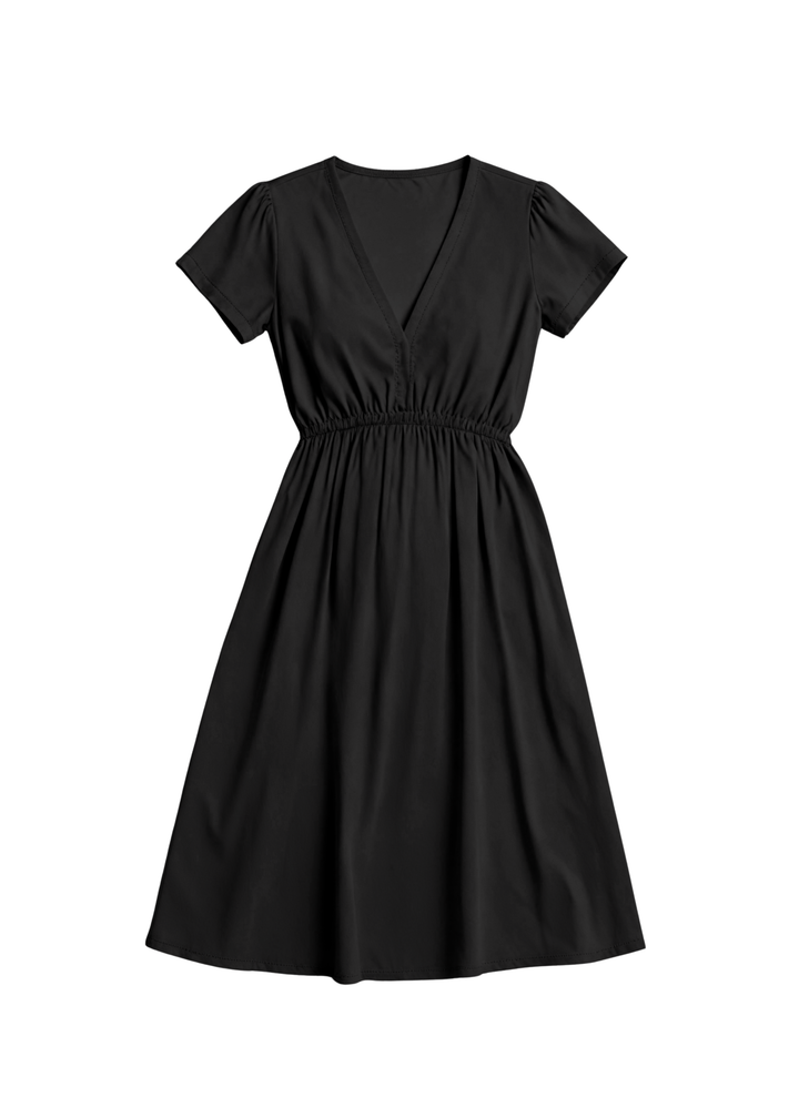 Waist Gathered Sleeveless Dress