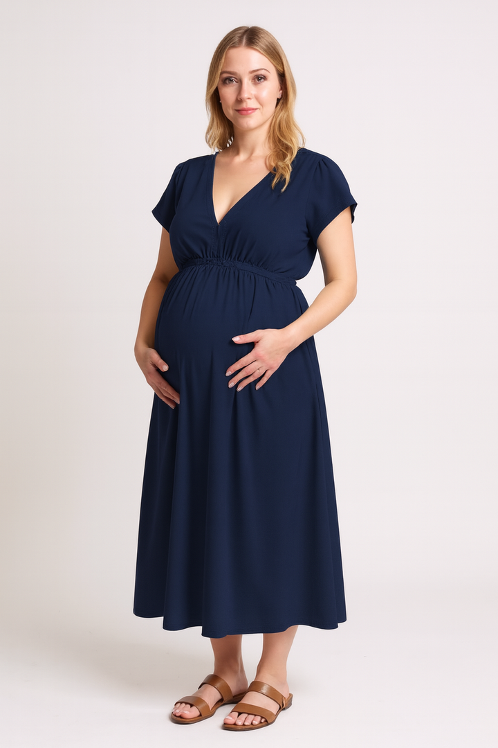 Waist Gathered Sleeveless Dress