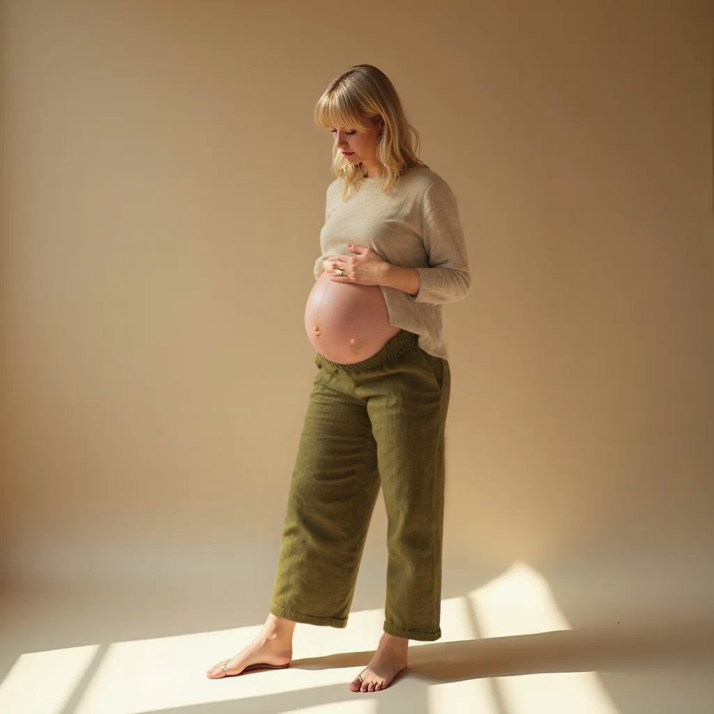 Wide Leg Everyday Maternity Smocked Linen Pant