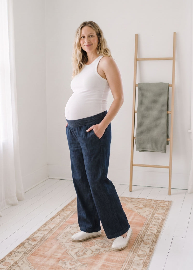 Wide Leg Chambray Pant