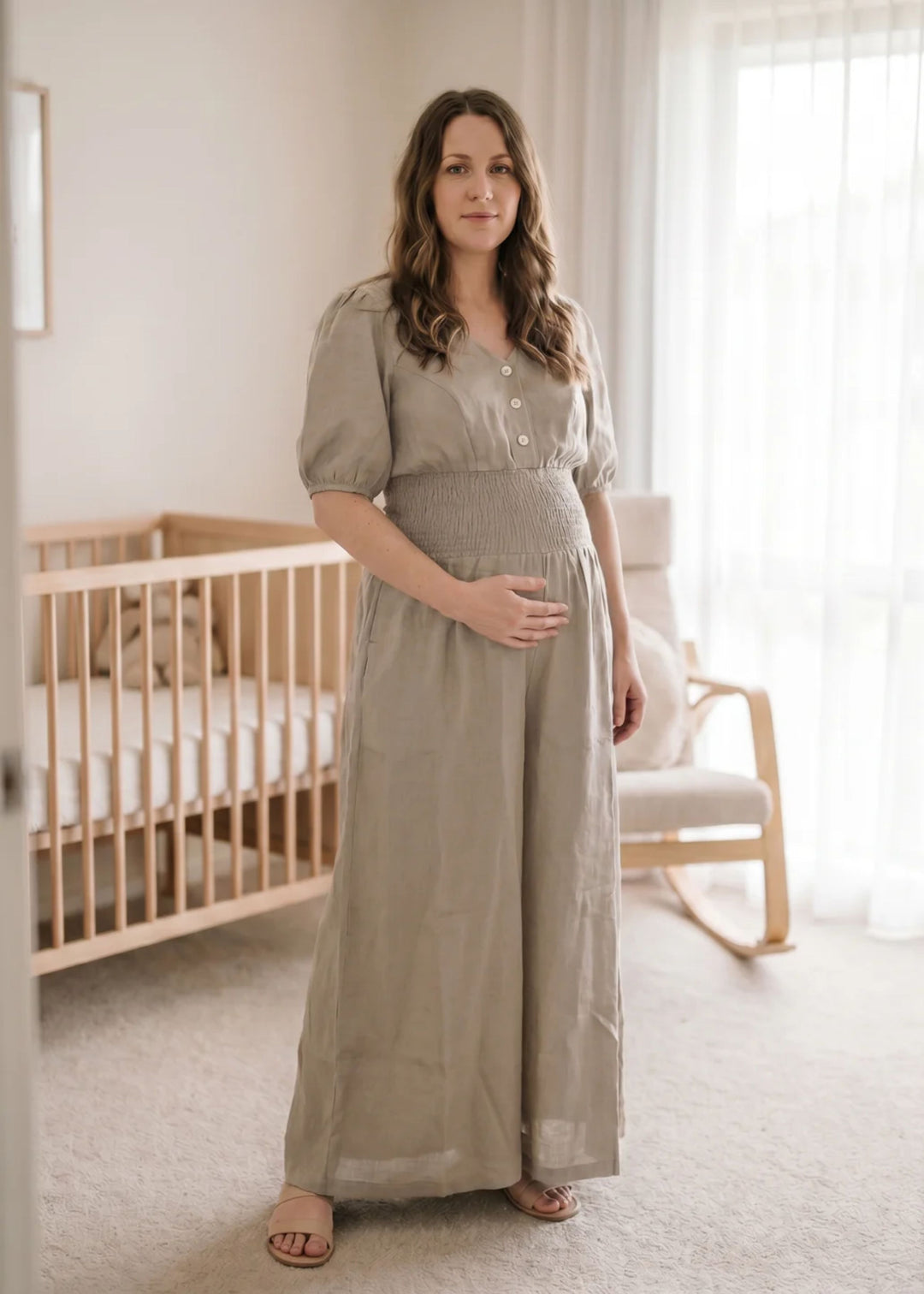 Wide Leg Linen Jumpsuit