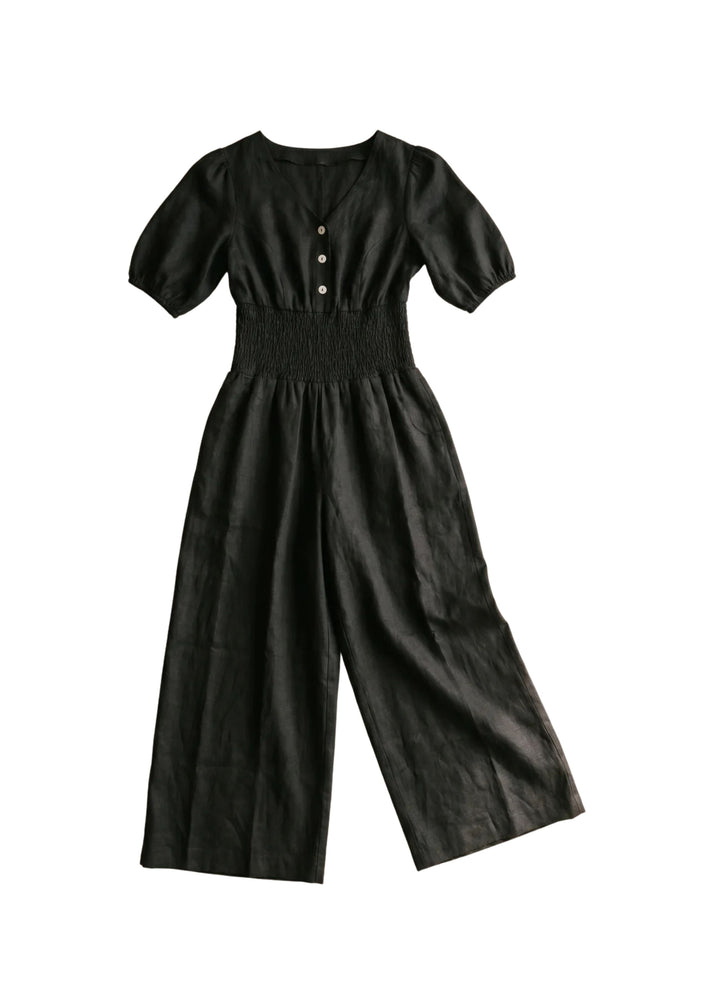 Wide Leg Linen Jumpsuit
