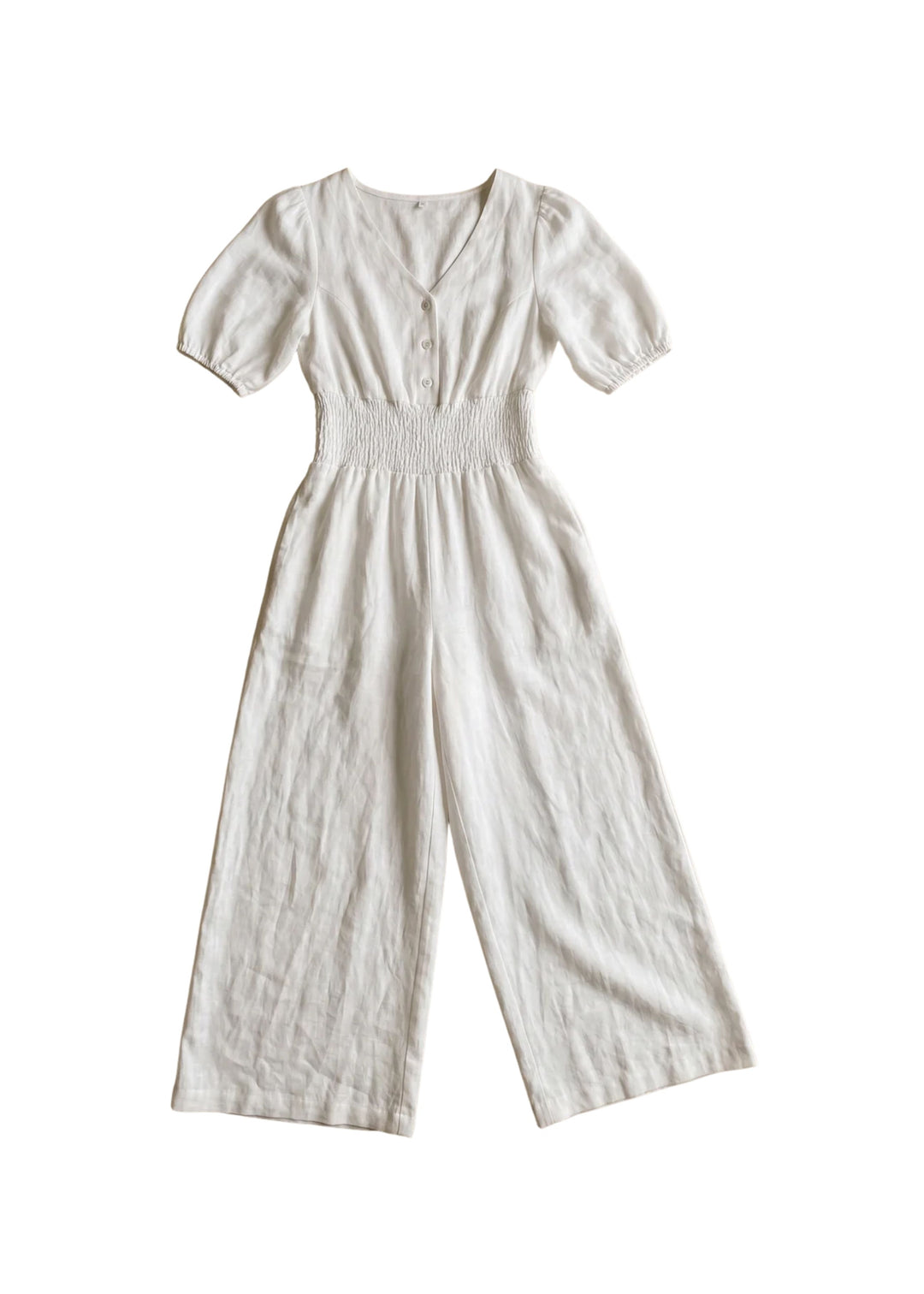 Wide Leg Linen Jumpsuit
