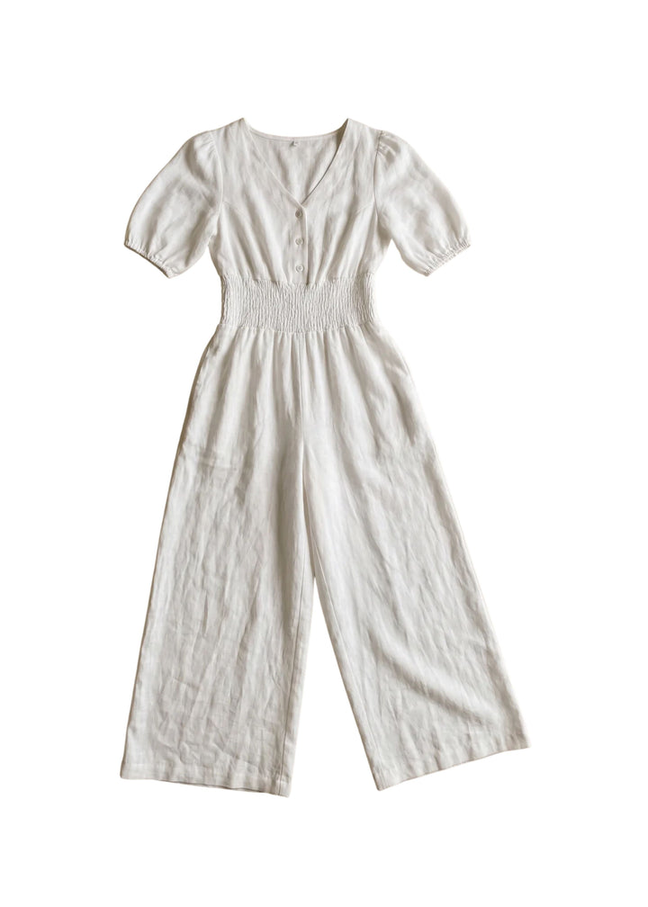 Wide Leg Linen Jumpsuit