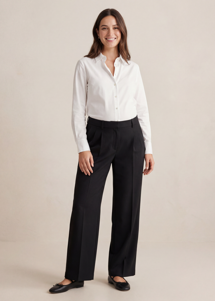 Wide Leg Adjustable Drawstring Dress Pant