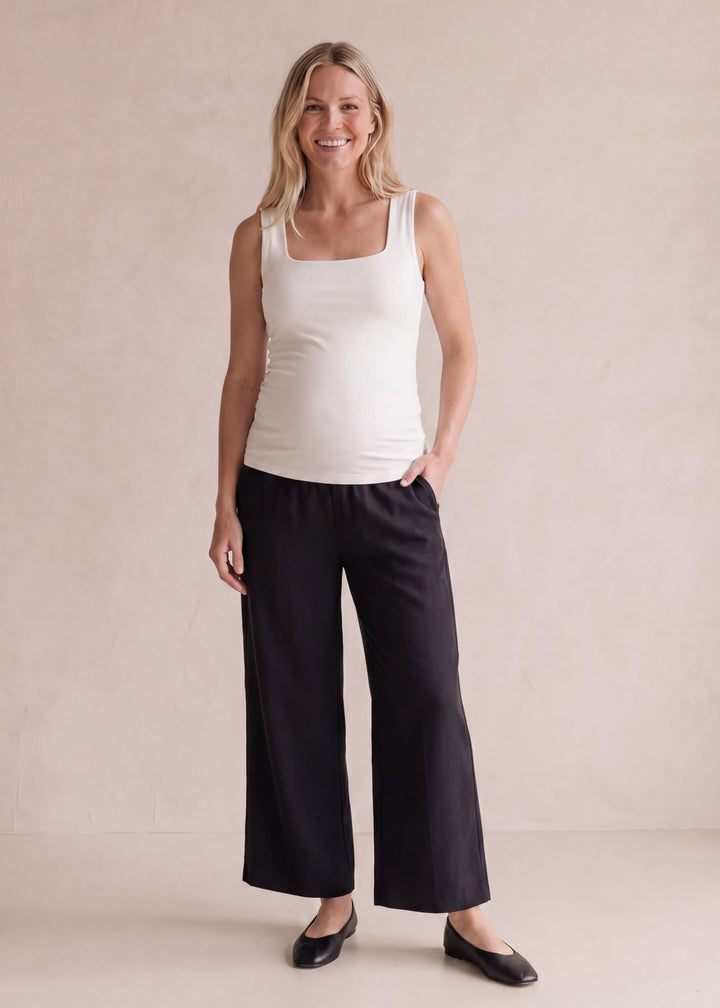 Wide Leg Flow Pant in Cotton/Linen