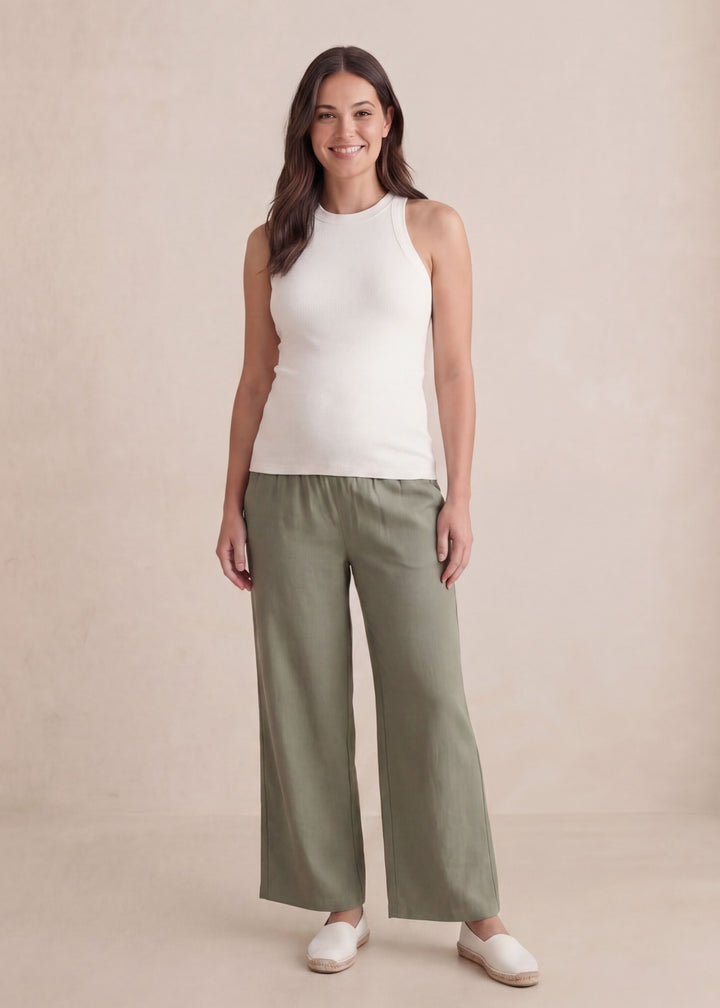 Wide Leg Flow Pant in Cotton/Linen