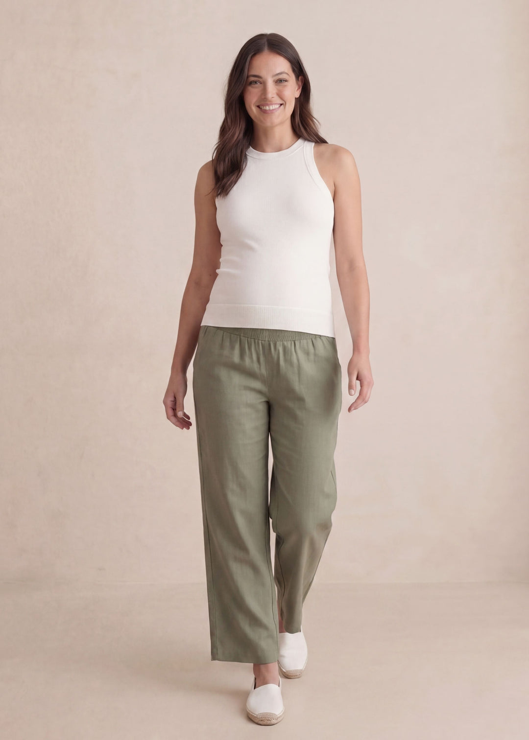 Wide Leg Flow Pant in Cotton/Linen