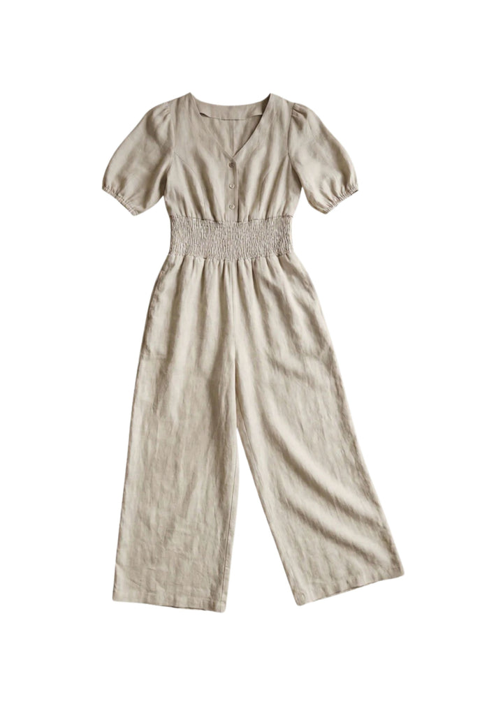 Wide Leg Linen Jumpsuit