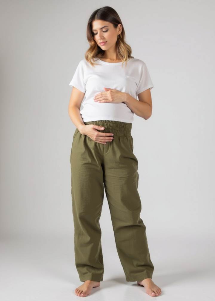 Linen Pants in Olive