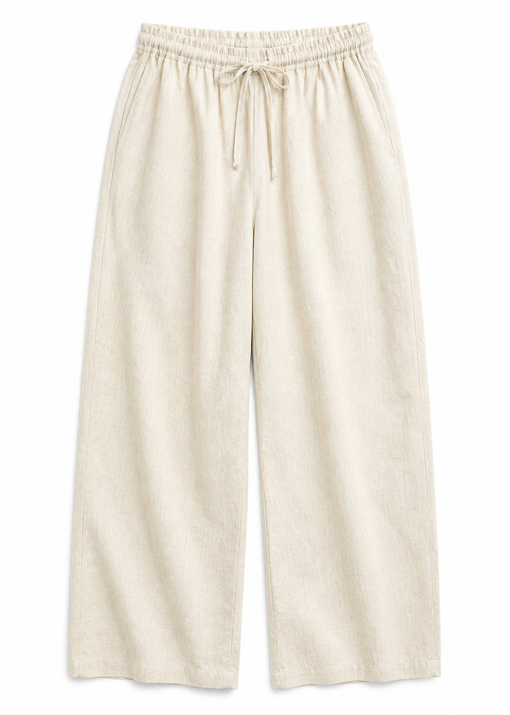 Drawstring Wide-Leg Pant in Linen