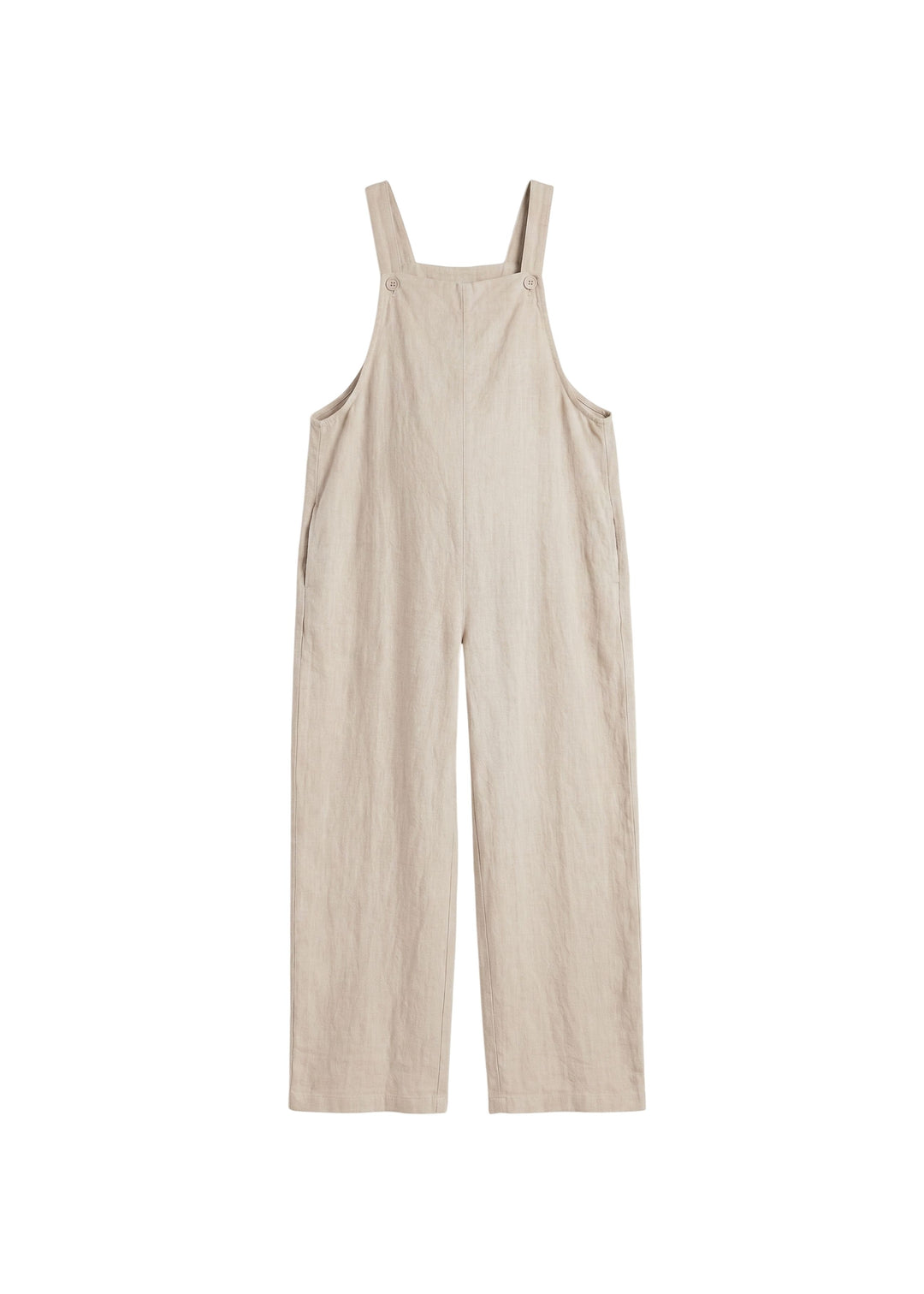 Linen Overall Jumpsuit in Linen in Natural — flat lay