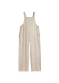 Linen Overall Jumpsuit in Linen in Natural — flat lay