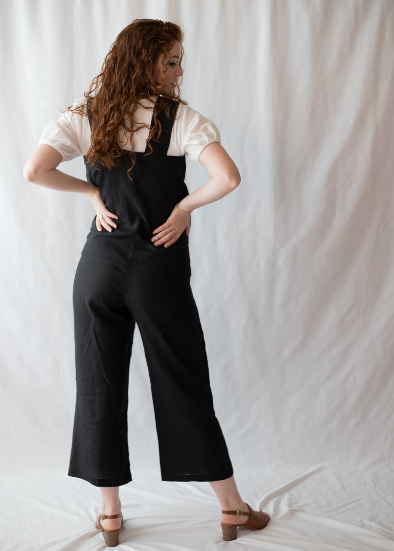 Beatrice Button Jumpsuit Ebony-Jumpsuit for Pregnancy