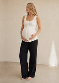 Pointelle Button-Front Tank in Cotton in Natural — on model