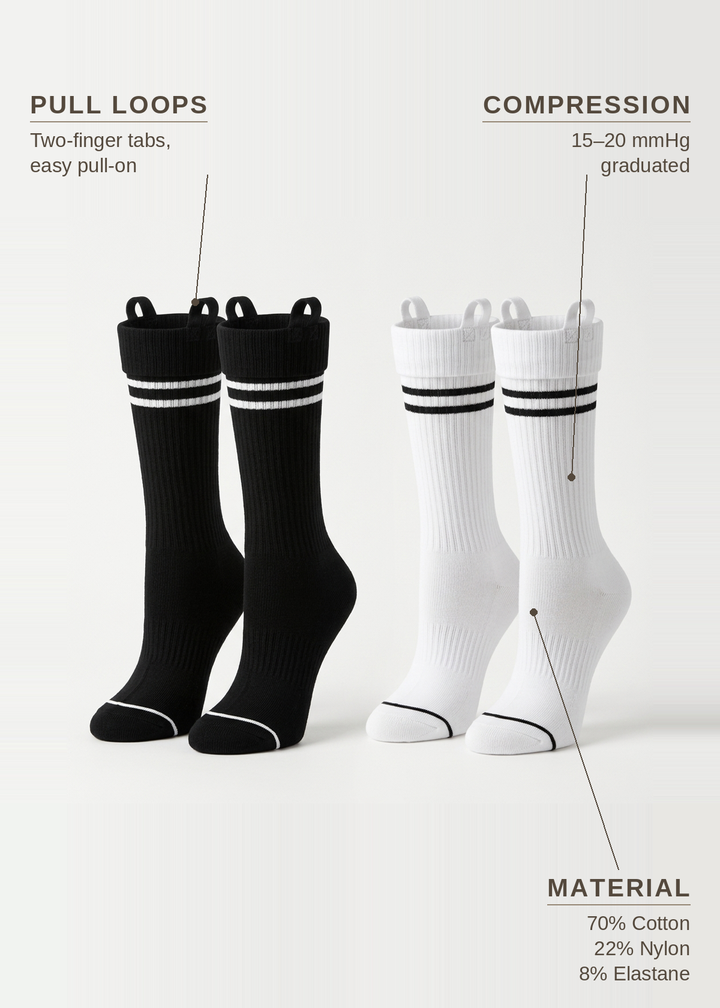 Easy Pull On Cotton Compression Socks