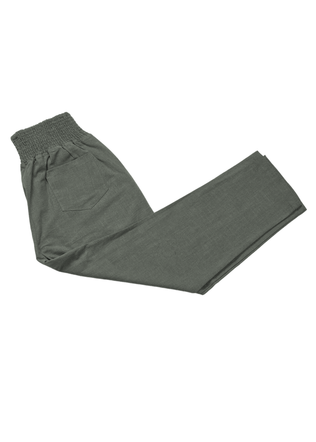 Everyday Transitional Smocked Linen Pant - Forest Green / S - Pants