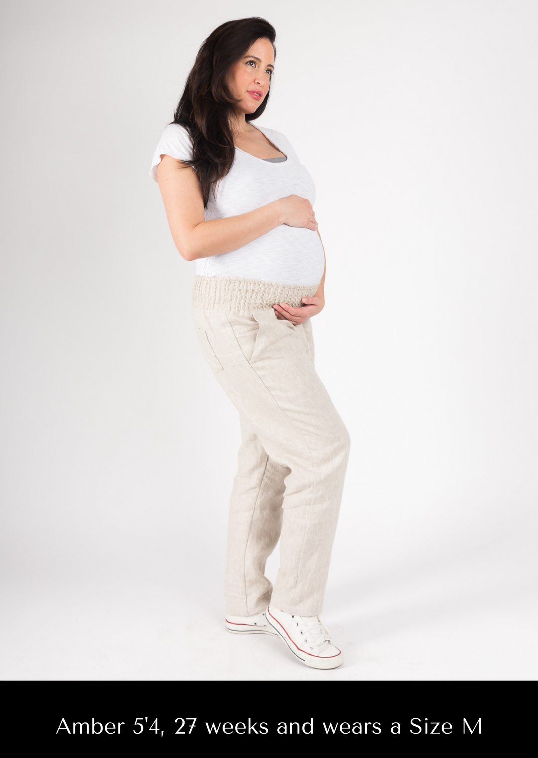 Everyday Transitional Maternity Smocked Linen Pant - Natural / XS - Pants