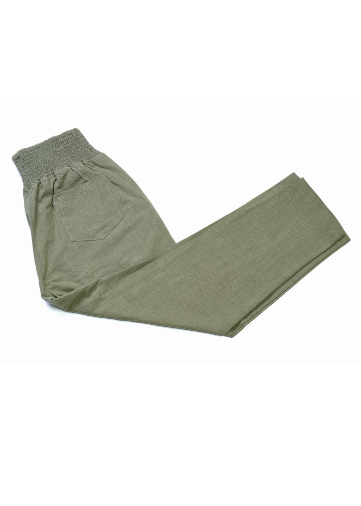 Everyday Transitional Maternity Smocked Linen Pant - Olive / S - Pants