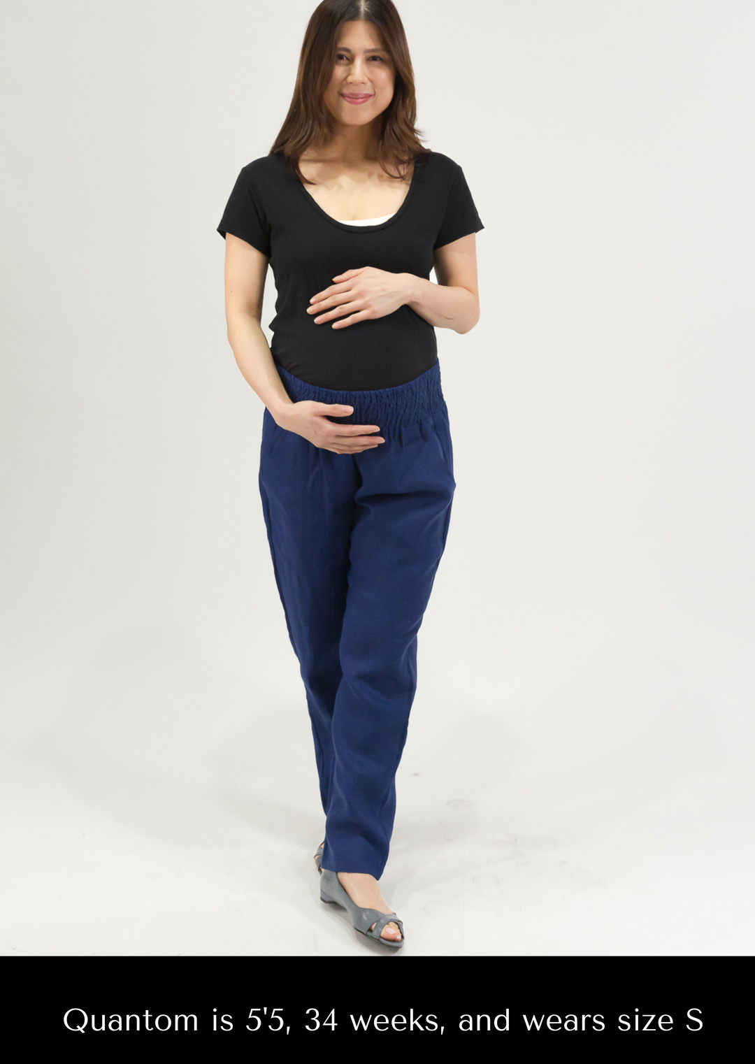 Everyday Transitional Maternity Smocked Linen Pant - Pants