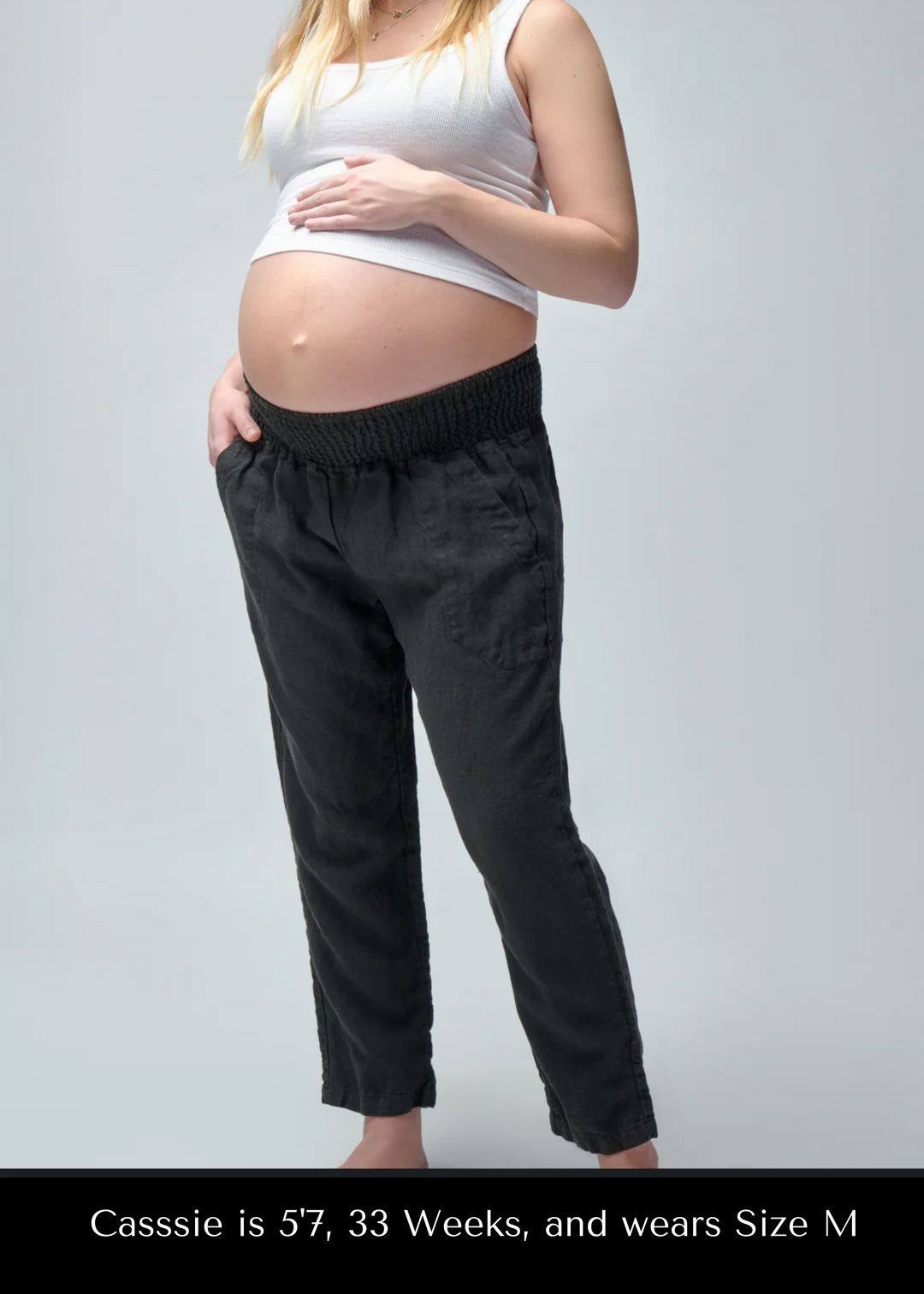 Everyday Transitional Maternity Smocked Linen Pant - Pants