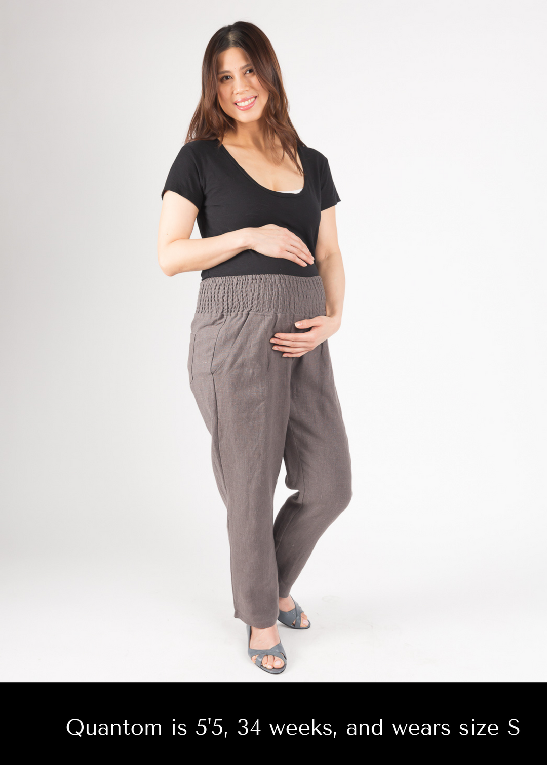 Everyday Transitional Maternity Smocked Linen Pant - Pants