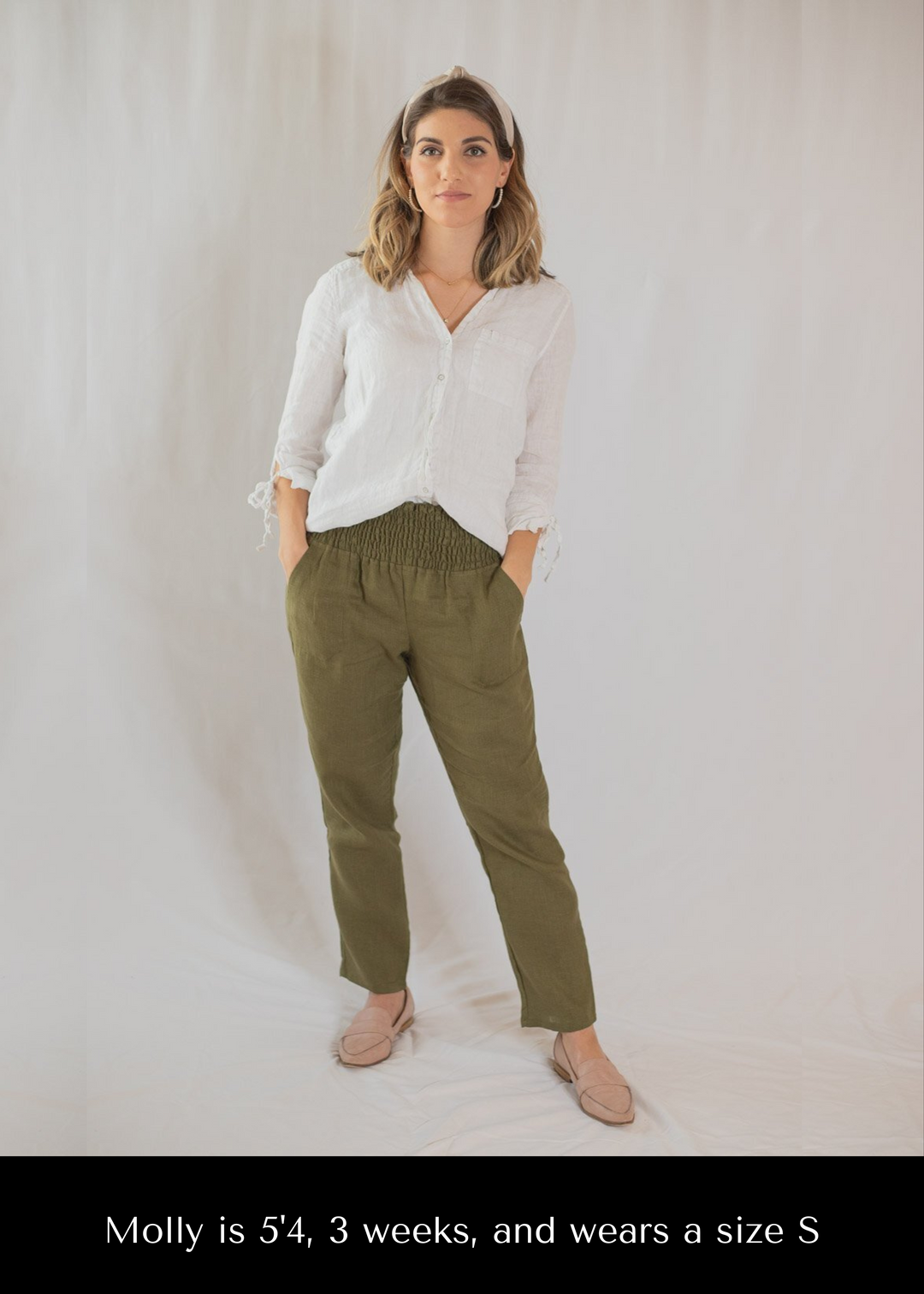 Everyday Transitional Maternity Smocked Linen Pant - Pants